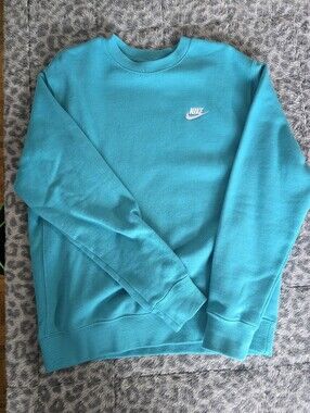 BNWOT Nike Men's Crewneck Sweatshirt - Teal Blue with White Logo